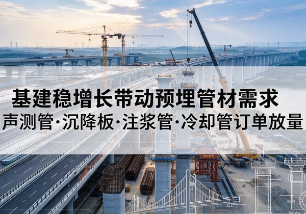 坊子基建稳增长带动预埋监测管材需求，声测管、沉降板、注浆管订单持续放量